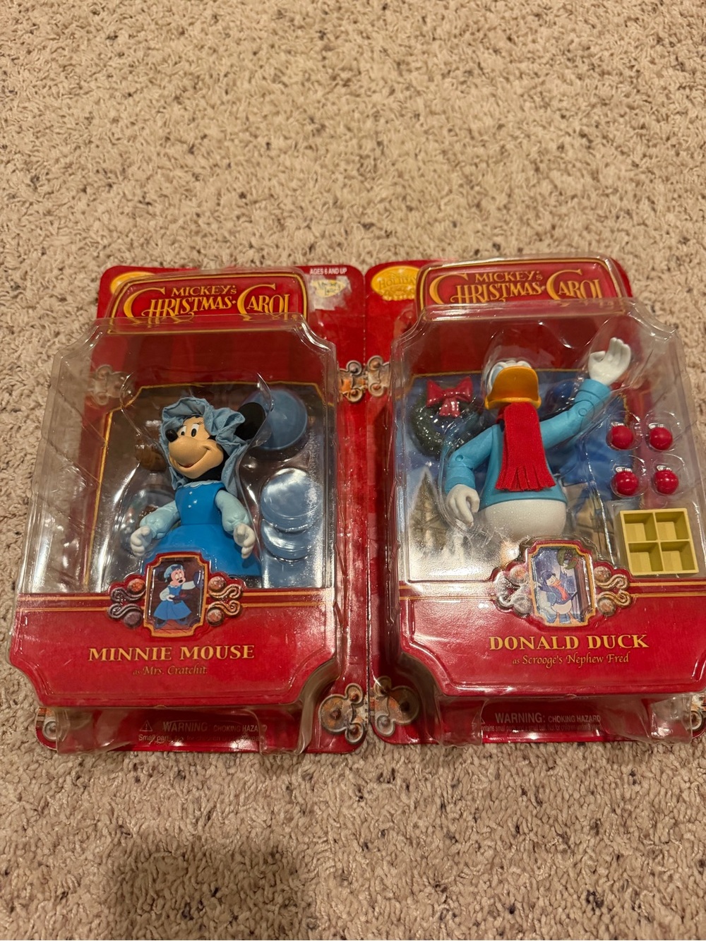 Disney Mickey’s Christmas Carol Minnie Mouse & Donald Duck Figures Sealed Holida